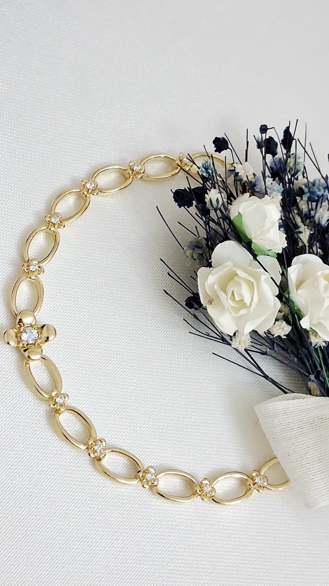 XUPING Bileklik - Oval Zincir ve Çiçek Figürlü